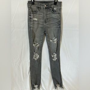 American Eagle High Rise Skinny Ripped Jeans